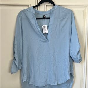 Windsor Light Blue V-Neck Blouse